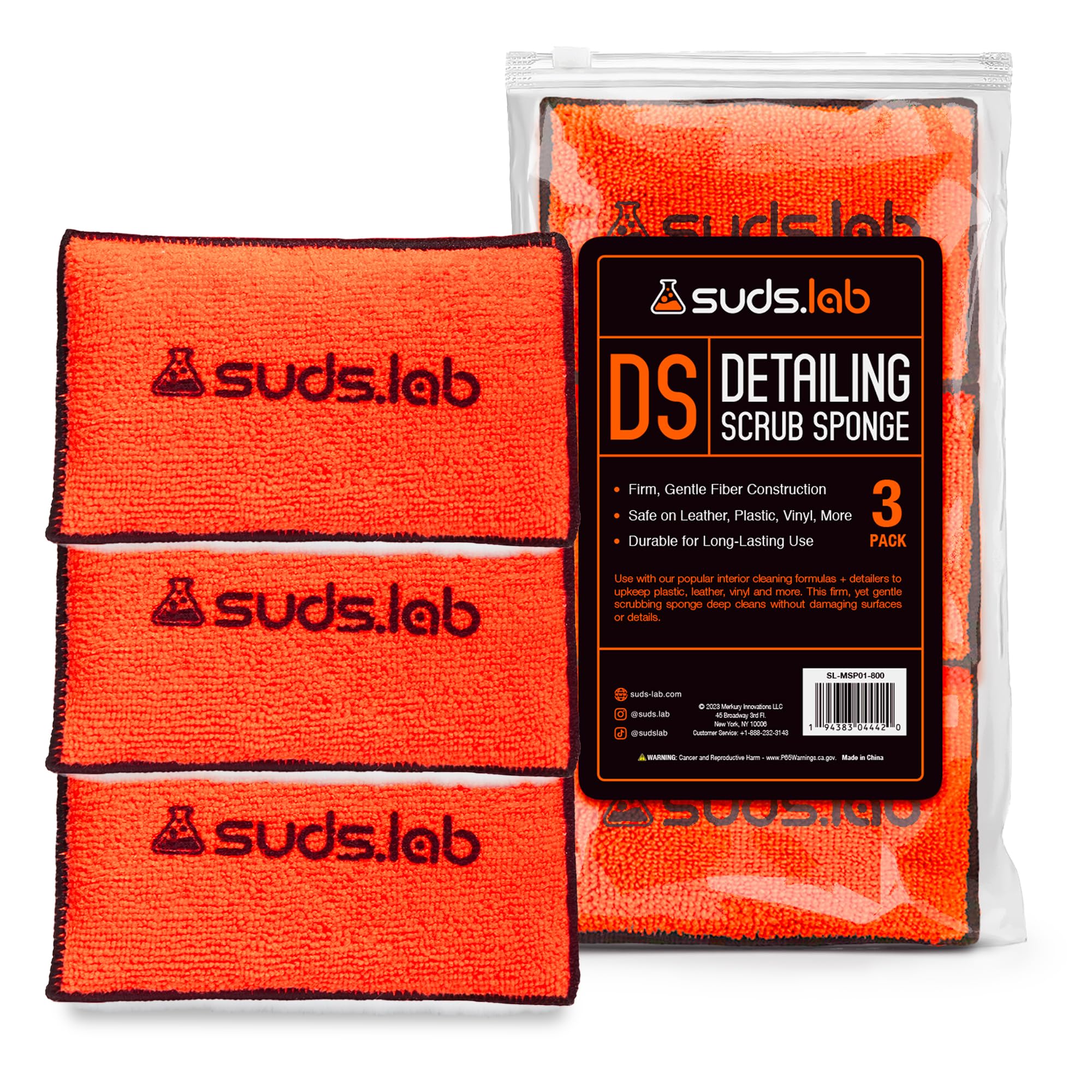 Amazon.com: Suds Lab DS Microfiber Detailing Scrub Pad 3 Pack